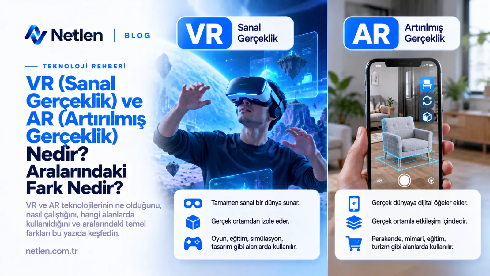 VR (Sanal Gerçeklik) ve AR (Artırılmış Gerçeklik) Nedir? Aralarındaki Fark Nedir?