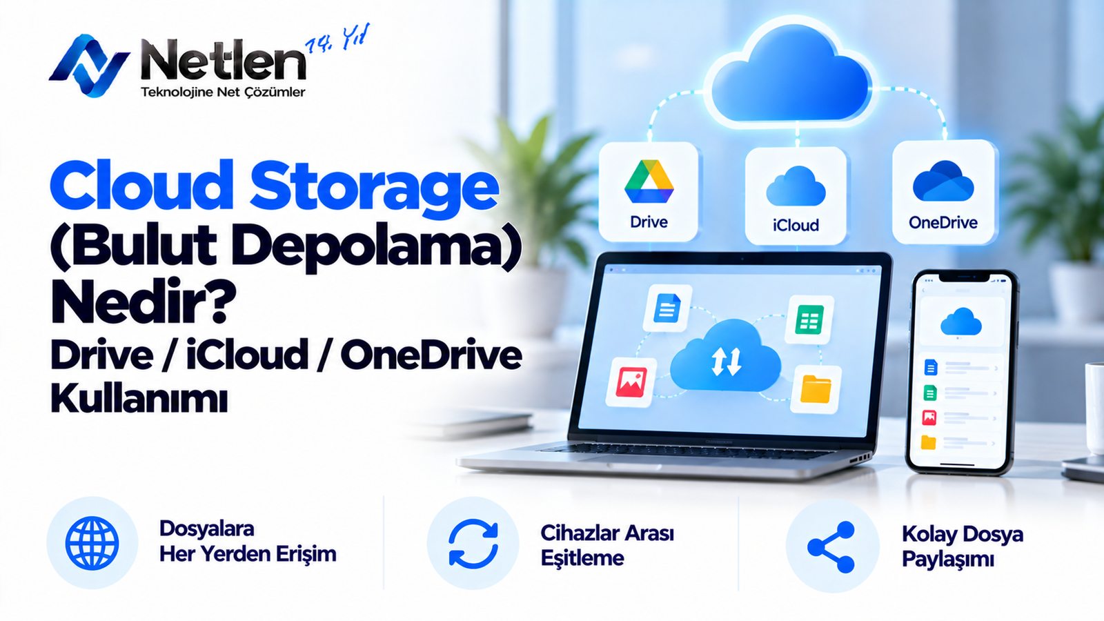 Cloud Storage (Bulut Depolama) Nedir? Drive / iCloud / OneDrive Kullanımı