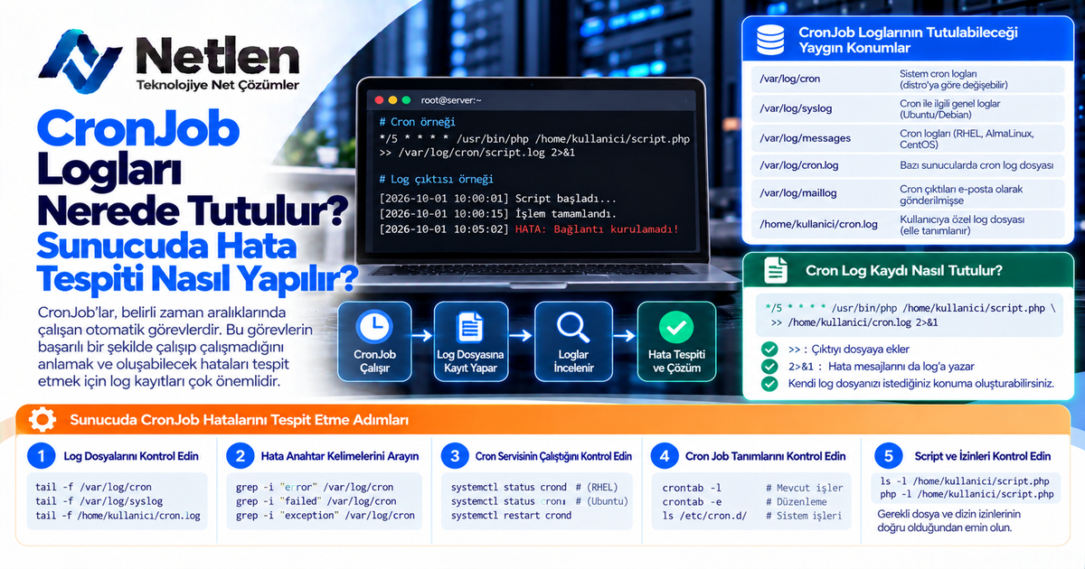 CronJob Logları Nerede Tutulur? Hata Tespiti Rehberi