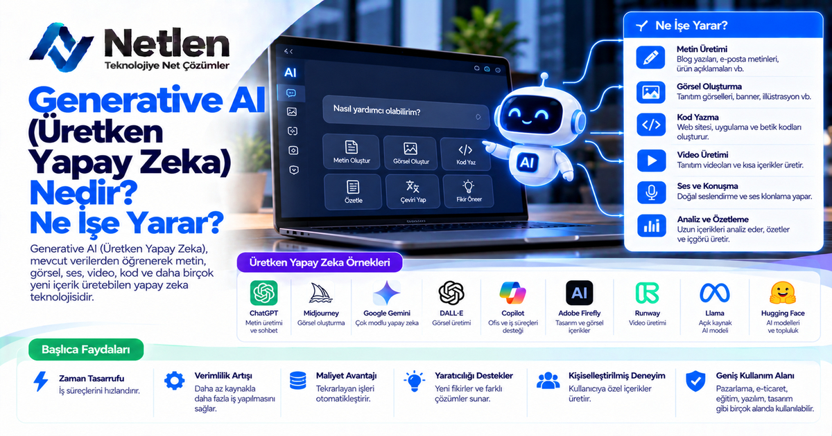 Generative AI (Üretken Yapay Zeka) Nedir? Ne İşe Yarar?