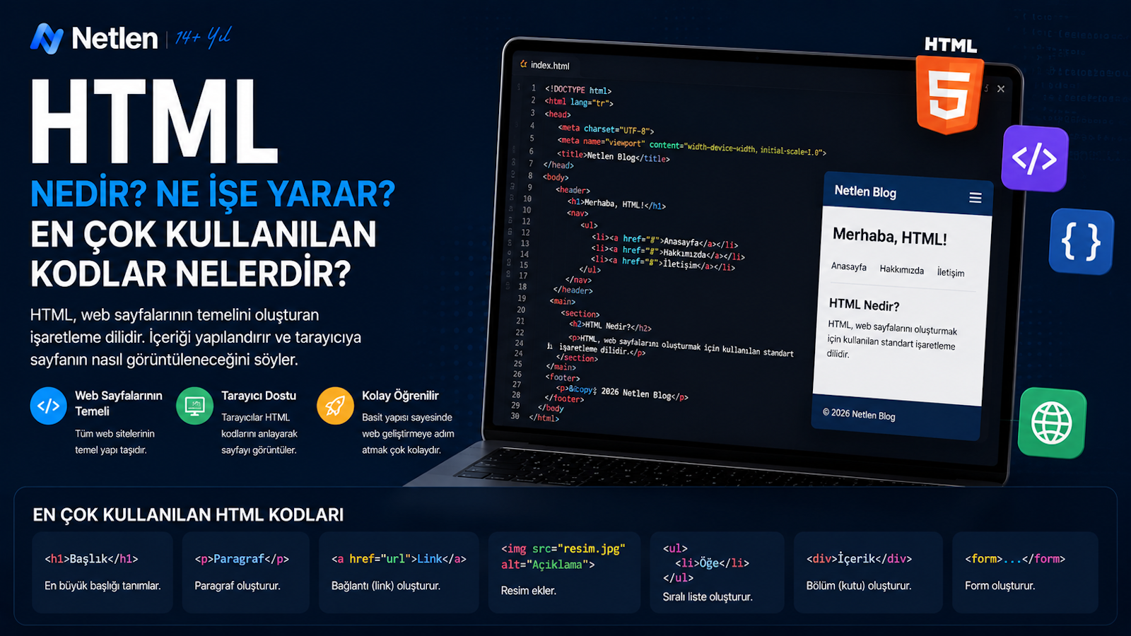 HTML Nedir? Ne İşe Yarar? En Çok Kullanılan Kodlar