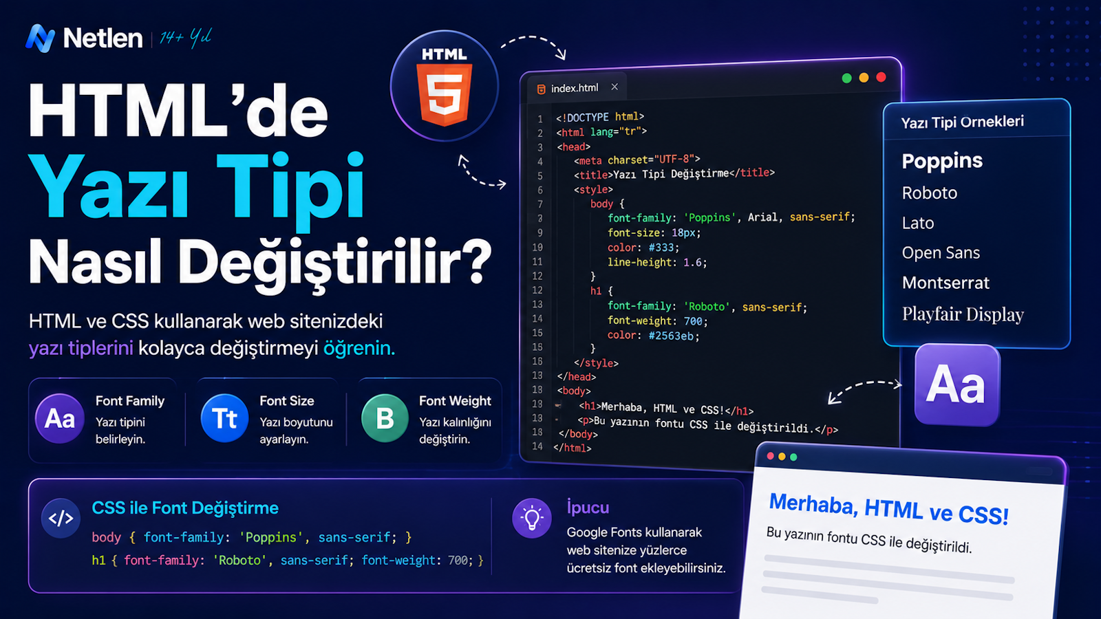 HTML’de Yazı Tipi Nasıl Değiştirilir?