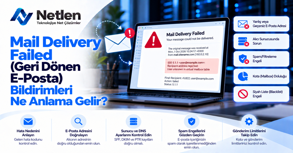 Mail Delivery Failed (Geri Dönen E-Posta) Bildirimleri Ne Anlama Gelir?