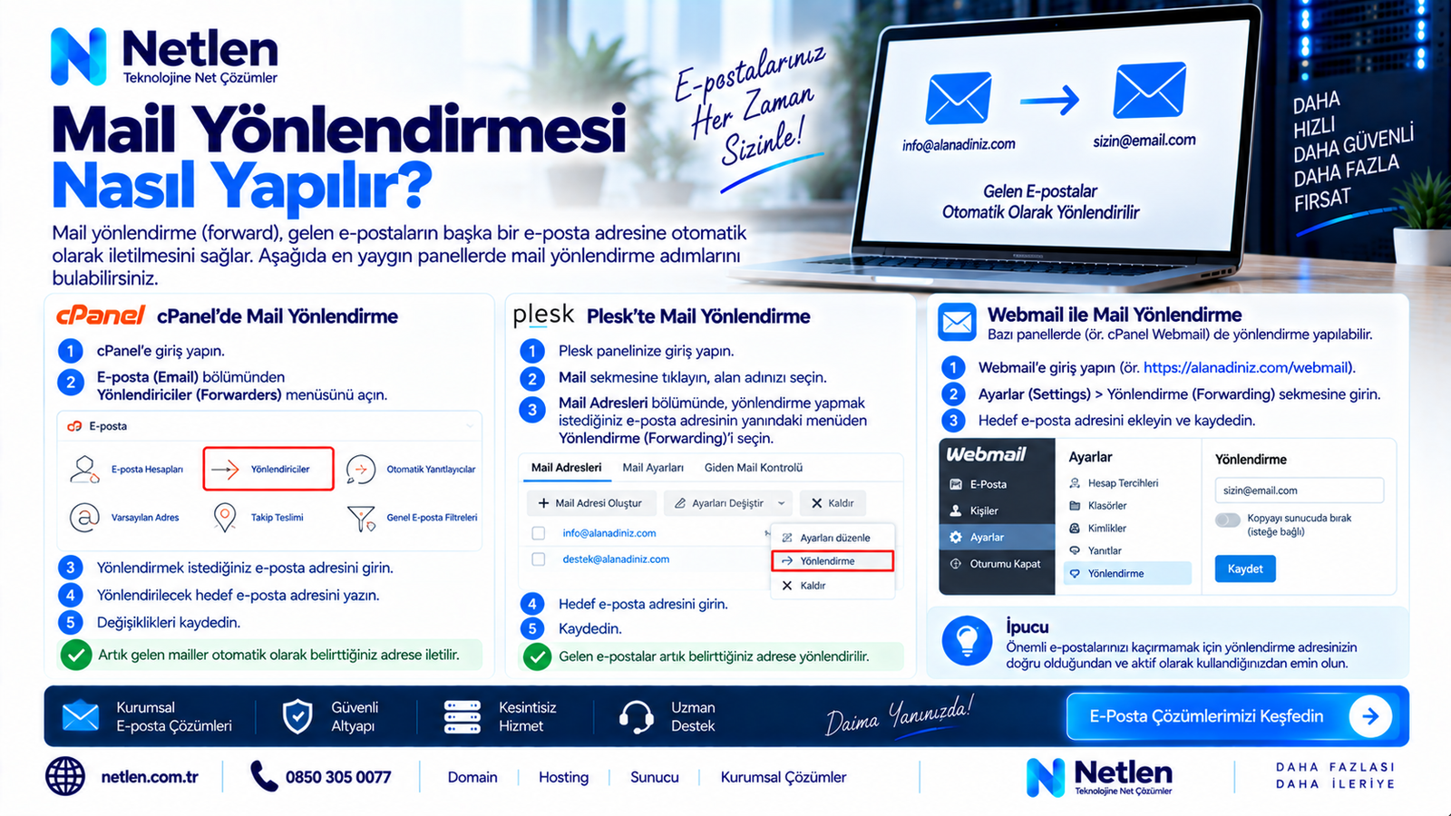 Mail Yönlendirmesi Nasıl Yapılır? Outlook ve Gmail