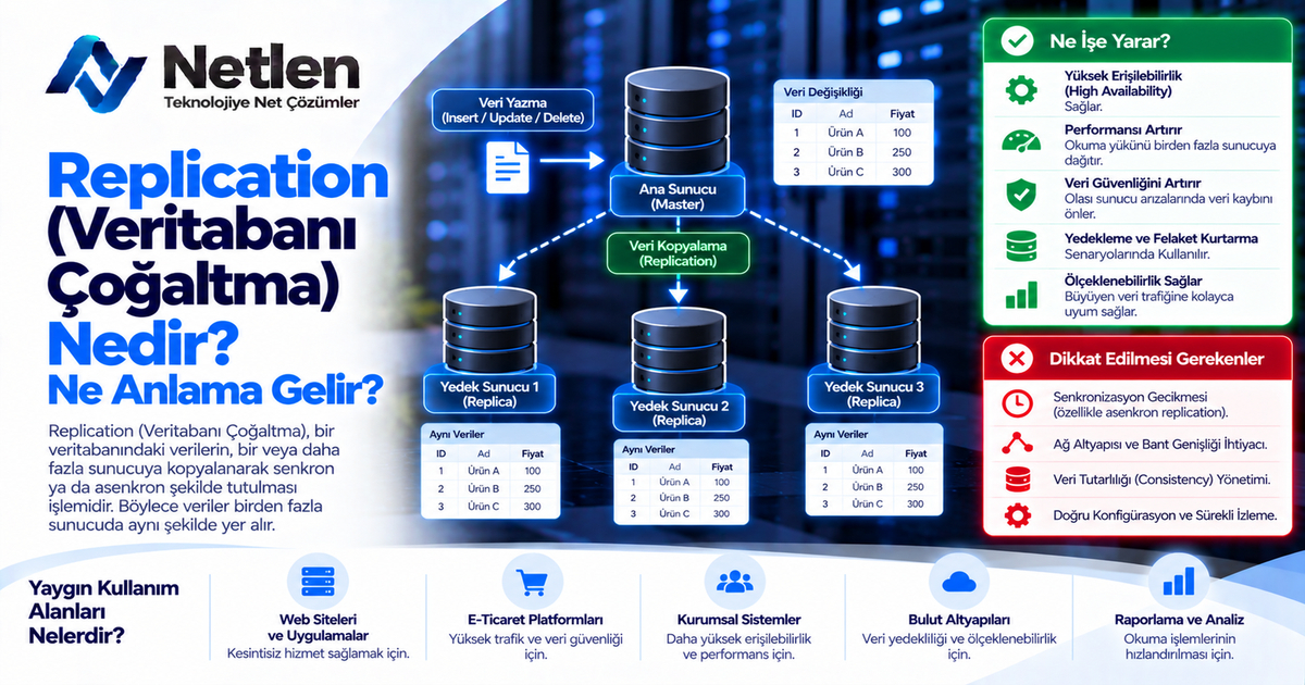 Replication (Veritabanı Çoğaltma) Nedir? Ne Anlama Gelir?