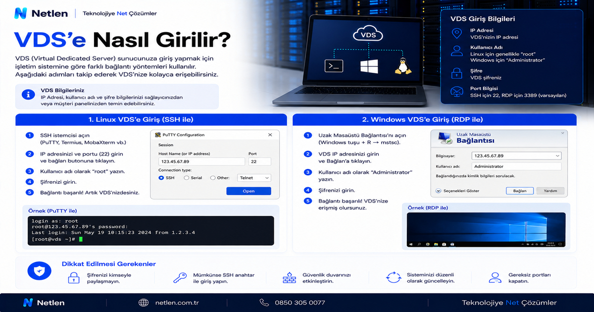 VDS’e Nasıl Girilir? Uzak Masaüstü Bağlantısı