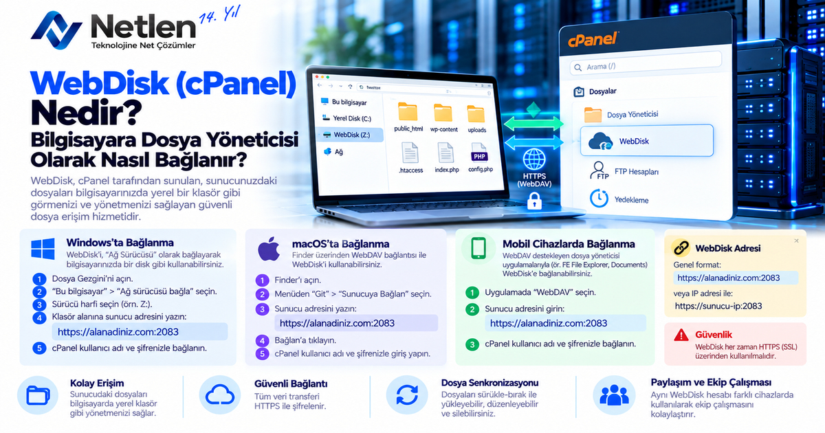 WebDisk (cPanel) Nedir? Bilgisayara Nasıl Bağlanır?