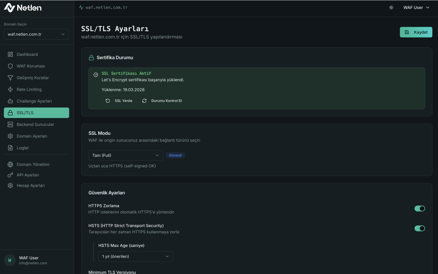 SSL/TLS Ayarları